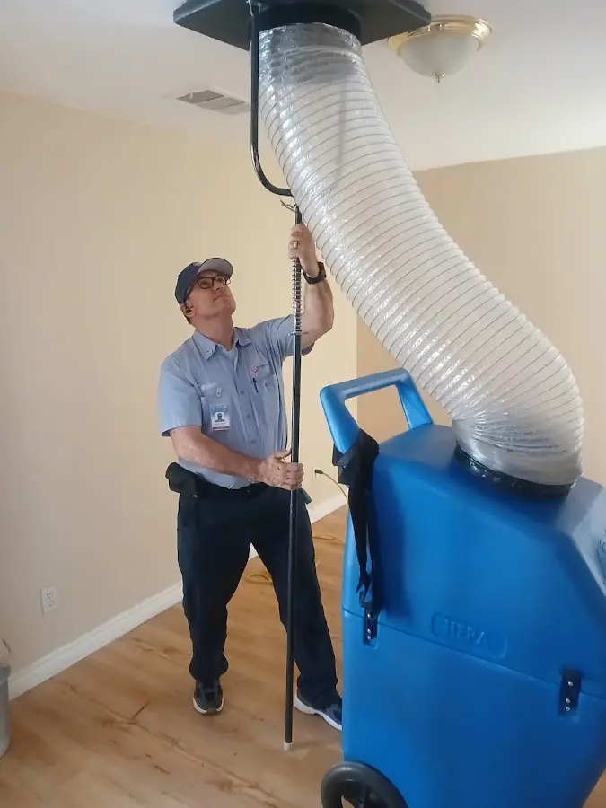 Mini Split Installation technician using HEPA equipment in Covington